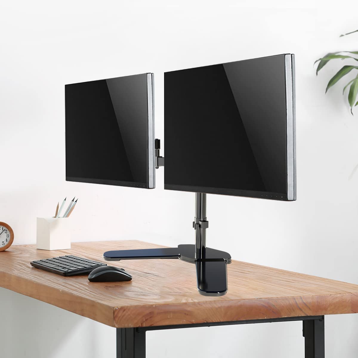 Amazon.co.jp: Bracwiser デュアルモニターアームスタンド